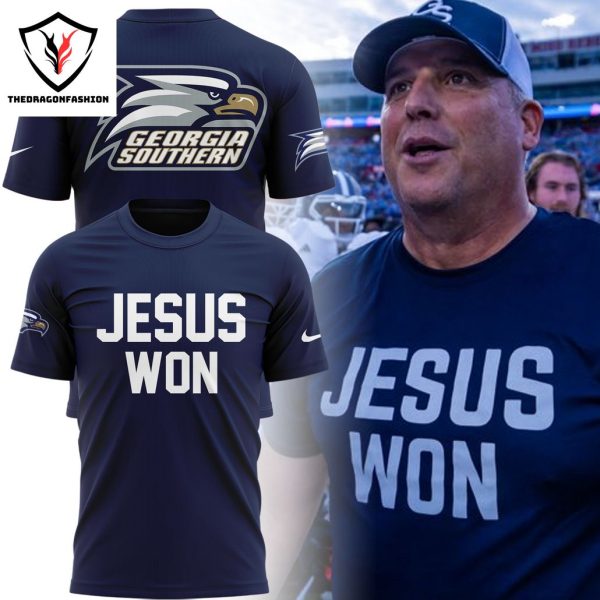 Georgia Southern Eagles Football Jesus Won 3D T-Shirt