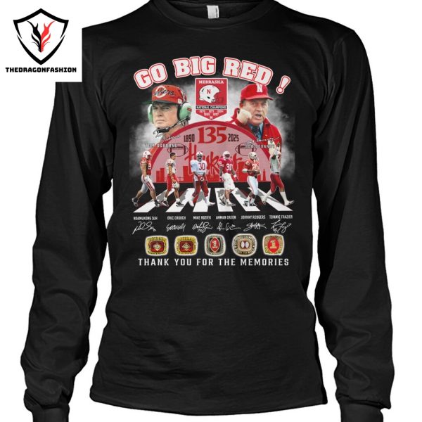 Go Big Red Nebraska Cornhuskers 1890-2025 Signature Thank You For The Memories Unisex T-Shirt