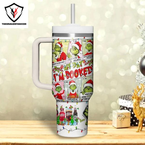 Grinch Mode On Just Waiting For Grinchmas Tumbler With Handle And Straw