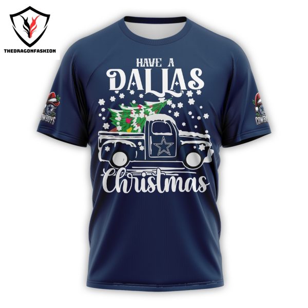 Have A Dallas Christmas Even Santa Claus Is A Fan Of The Dallas Cowboys 3D T-Shirt