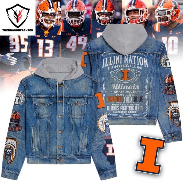 Illinois Fighting Illini Nation – Fighting Illini Hooded Denim Jacket