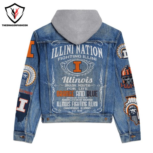 Illinois Fighting Illini Nation – Fighting Illini Hooded Denim Jacket