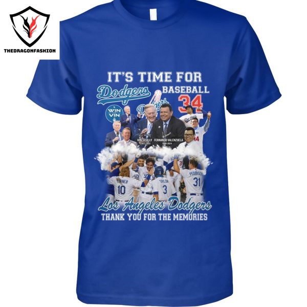 It Time For Baseaball Los Angeles Dodgers Fernando Valenzuela x Vin Scully Signature Thank You For The Memories Unisex T-Shirt