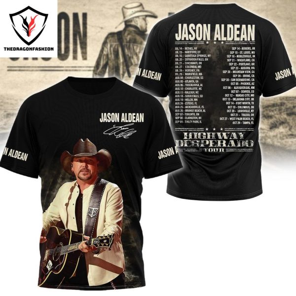 Jason Aldean Highway Desperado Tour Signature 3D T-Shirt