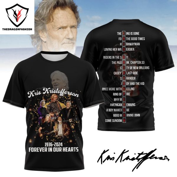 Kris Kristofferson 1936-2024 Forever In Our Hearts 3D T-Shirt