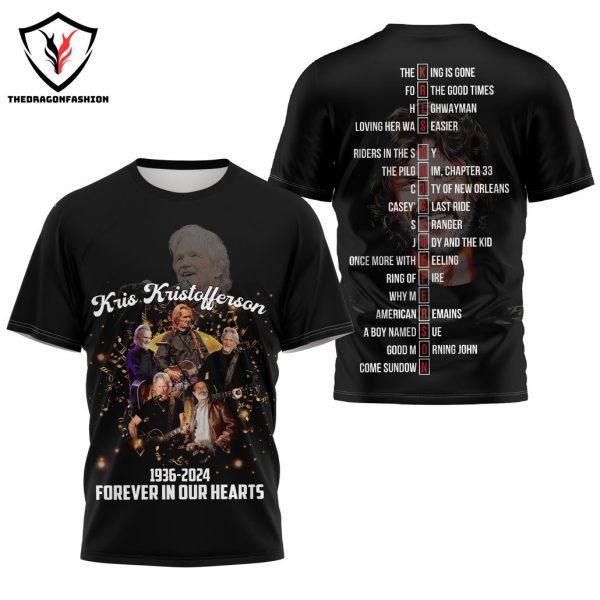 Kris Kristofferson 1936-2024 Forever In Our Hearts 3D T-Shirt