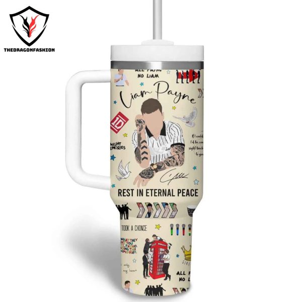 Liam Payne Rest In Eternal Peace Tumbler With Handle And Straw