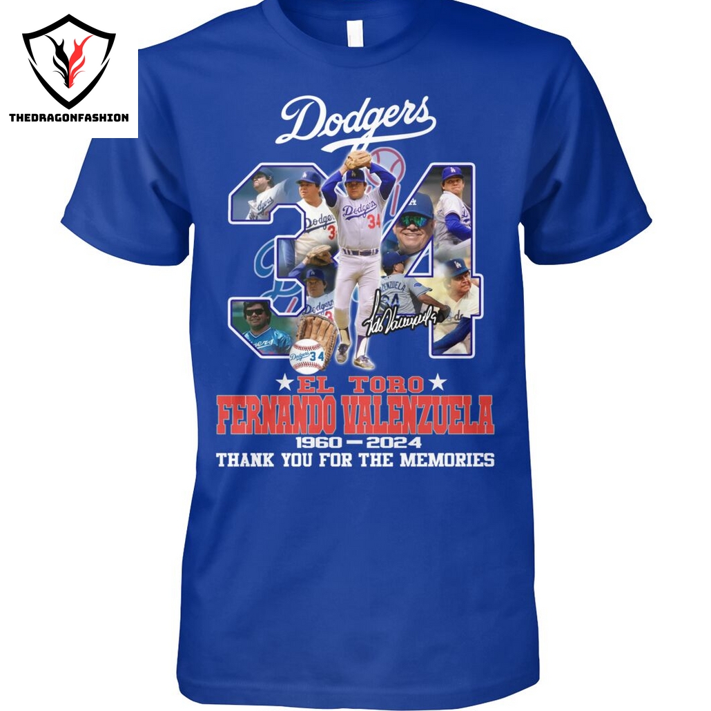 Los Angeles Dodgers El Toro Fernando Valenzuela 1960-2024 Thank You For The Memories Unisex T-Shirt