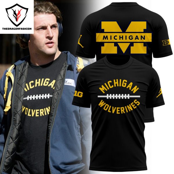 Michigan Wolverines Football  Black x Gold 3D T-Shirt