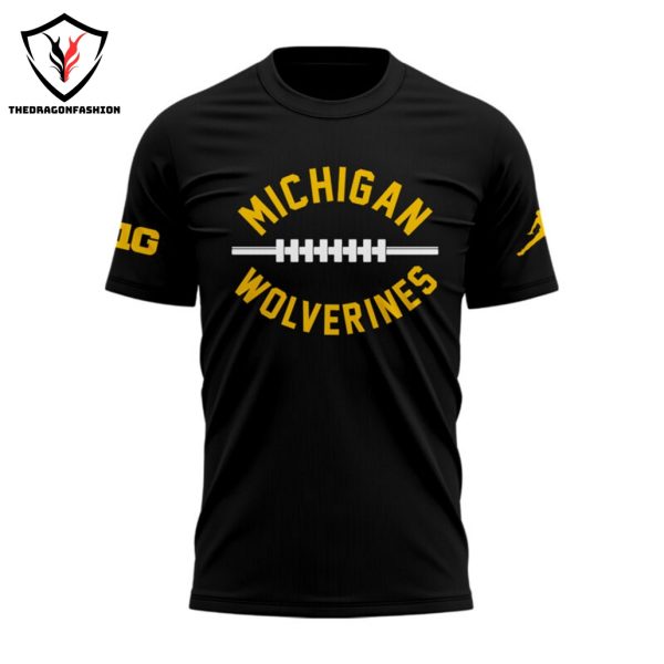 Michigan Wolverines Football  Black x Gold 3D T-Shirt