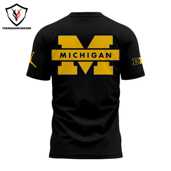 Michigan Wolverines Football  Black x Gold 3D T-Shirt