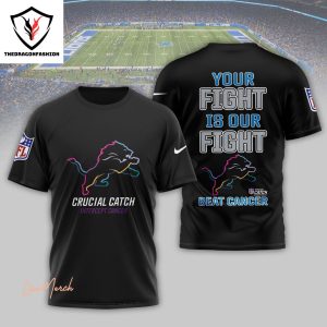 Personalized Detroit Lions Design Black 3D T-Shirt