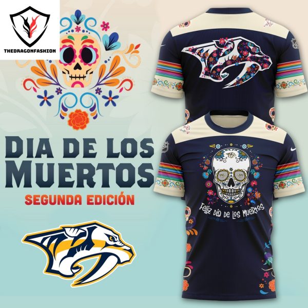 Nashville Predators 2024 Dia De Los Muertos Pullover 3D T-Shirt