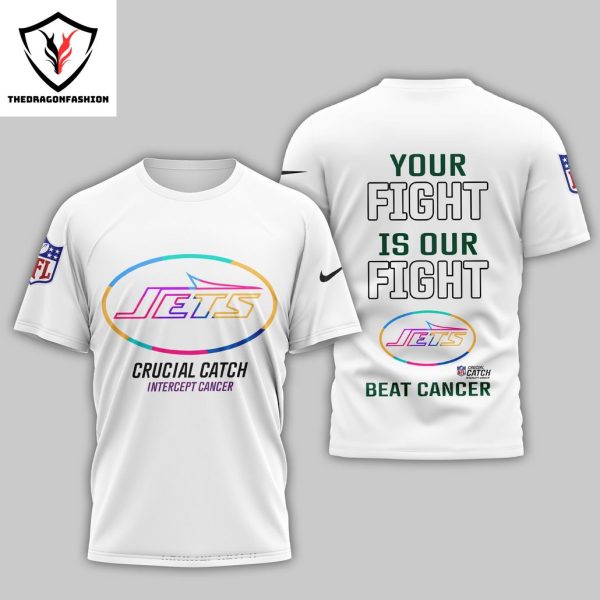 New York Jets Crucial Catch Intercept Cancer – Your Fight Is Our Fight 3D T-Shirt