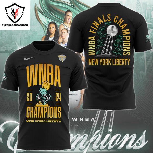 New York Liberty WNBA Champions 2024 Final Signature 3D T-Shirt