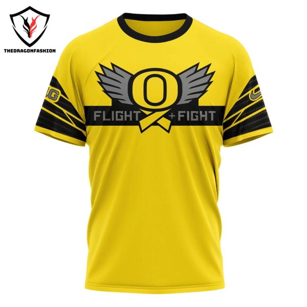 Oregon Ducks – Stomp Out Cancer Heroes 3D T-Shirt – Gold