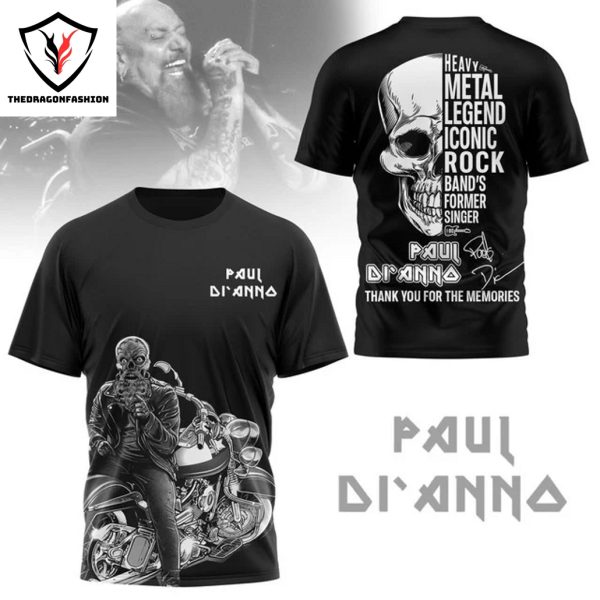 Paul DiAnno Signature Thank You For The Memories 3D T-Shirt