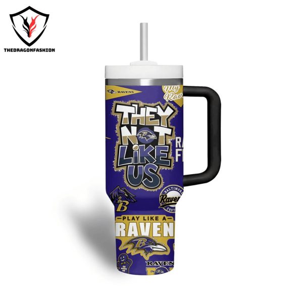 Personalized Baltimore Ravens They Not Like Us Tumbler With Handle And Straw