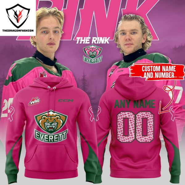 Personalized Everett Silvertips 2024 Pink The Rink Hoodie