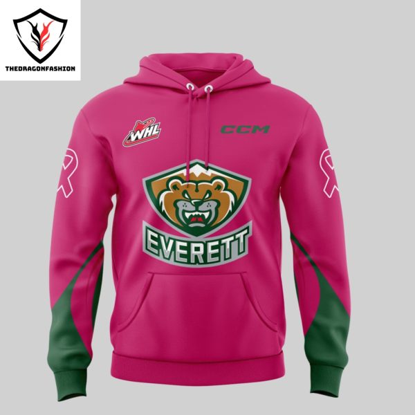 Personalized Everett Silvertips 2024 Pink The Rink Hoodie