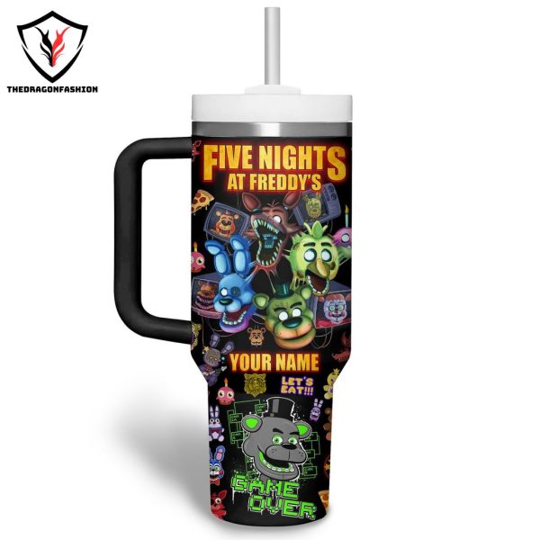 Personalized Five Nights At Freddy Tumbler With Handle And Straw