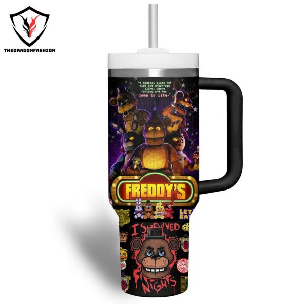 Personalized Five Nights At Freddy Tumbler With Handle And Straw