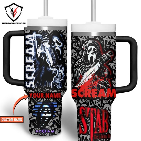 Personalized Scream Stab This Is Gonna Hurt Tumbler With Handle And Straw