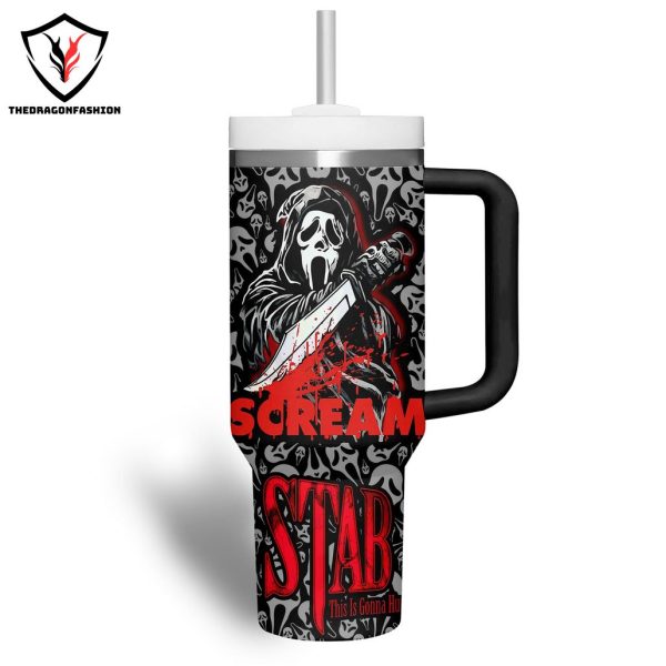 Personalized Scream Stab This Is Gonna Hurt Tumbler With Handle And Straw