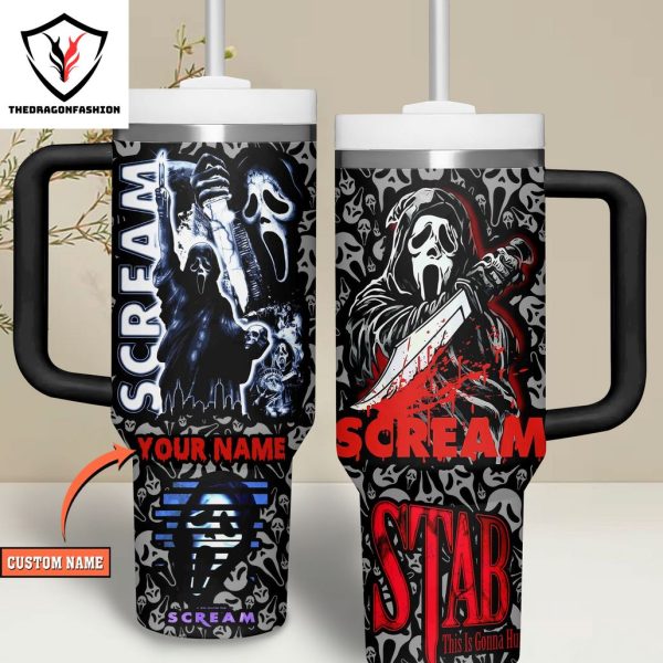 Personalized Scream Stab This Is Gonna Hurt Tumbler With Handle And Straw