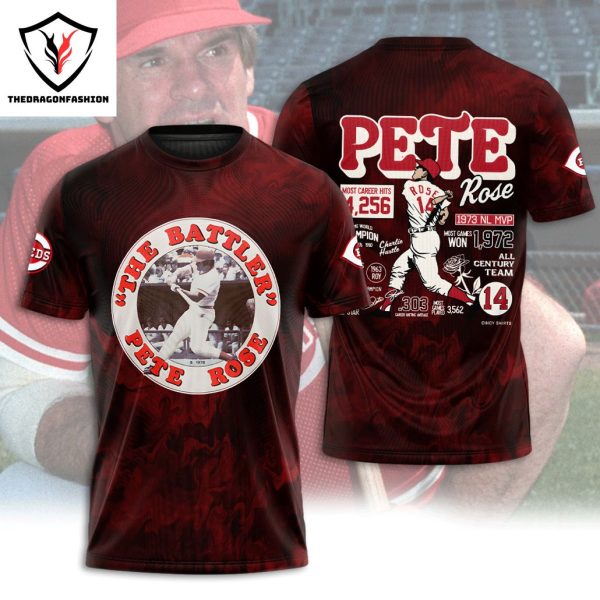 Pete Rose The Battler 1973 NL MVP 3D T-Shirt