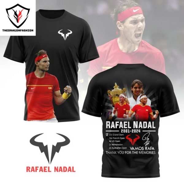 Rafael Nadal 2001-2024 Signature Thank You For The Memories 3D T-Shirt