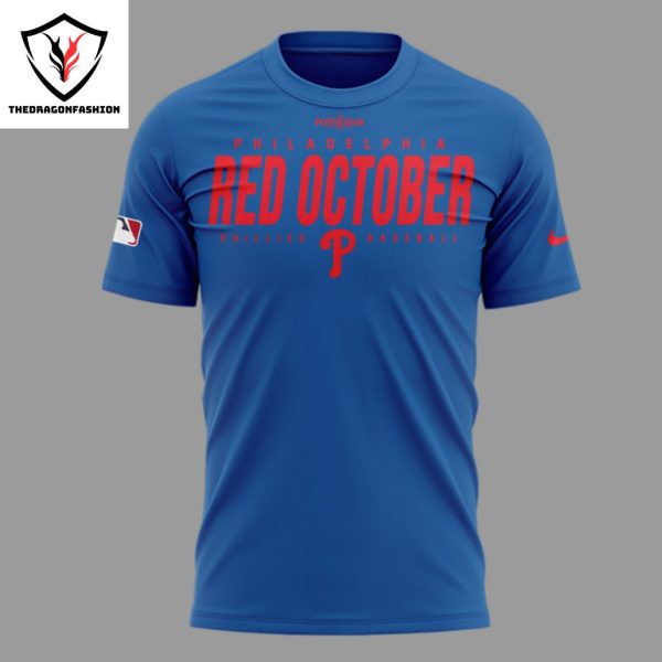 Red October Postseason Philadelphia Phillies 2024 3D T-Shirt – Blue