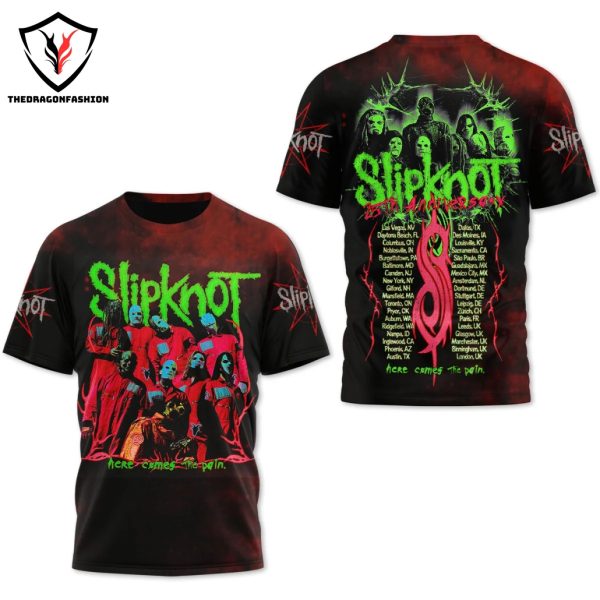 Slipknot Here Comes The Pain 25th Anniversary 3D T-Shirt