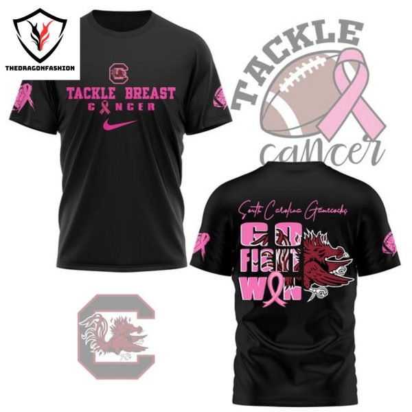 Tackle Breast Cancer – South Carolina Gamecocks Go Fight Win 3D T-Shirt – Black