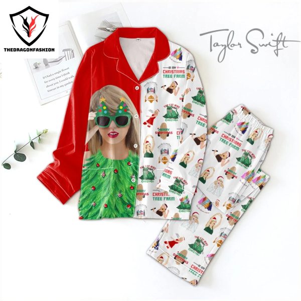 Taylor Swift In My Christmas Tree Farm Pajamas Set – Red