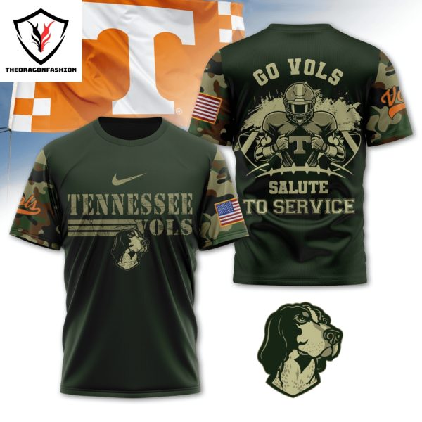 Tennessee Volunteers Go Vols Salute To Service 3D T-Shirt