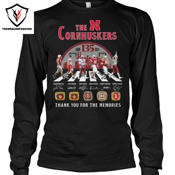 The Nebraska Cornhuskers 135 Years 1890-2025 Signature Thank You For The Memories Signature Unisex T-Shirt