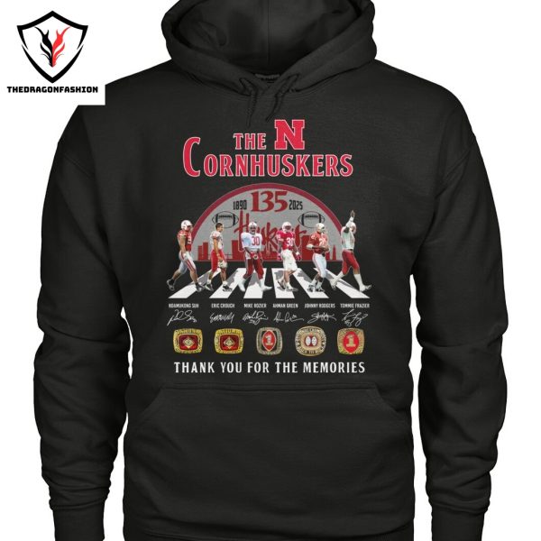 The Nebraska Cornhuskers 135 Years 1890-2025 Signature Thank You For The Memories Signature Unisex T-Shirt