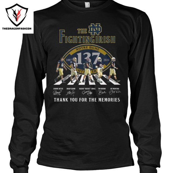 The Notre Dame Fighting Irish 1887-2024 Signature Thank You For The Memories Unisex T-Shirt