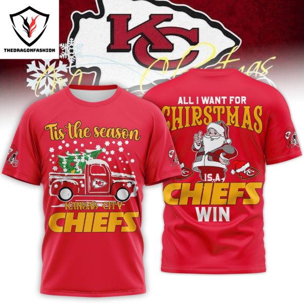 Tis The Season Kansas City Chiefs – All I Want For Christmas Chiefs Win 3D T-Shirt