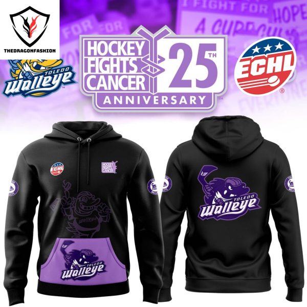 Toledo Walleye x Hockey Fight Cancer 2024 Hoodie