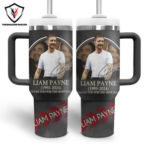 Liam Payne 1993-2024 Thank You For The Memories Signature Tumbler With Handle And Straw