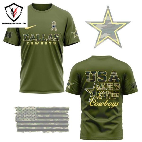 Usa Salute To Service Dallas Cowboys 3D T-Shirt