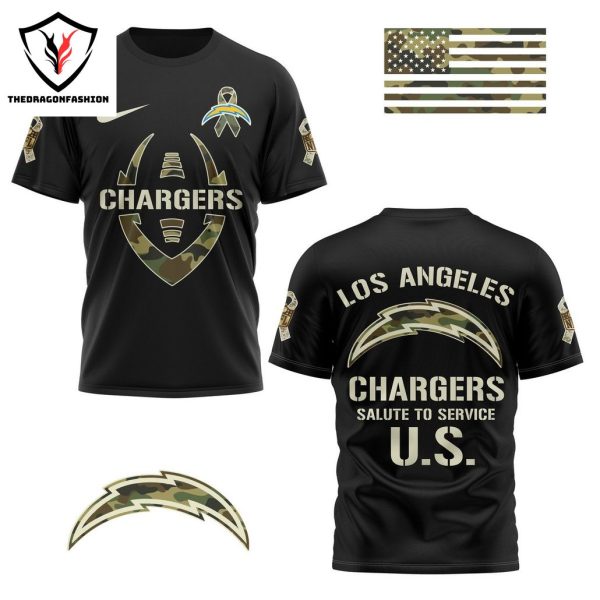 USA Salute To Service Los Angeles Chargers 3D T-Shirt