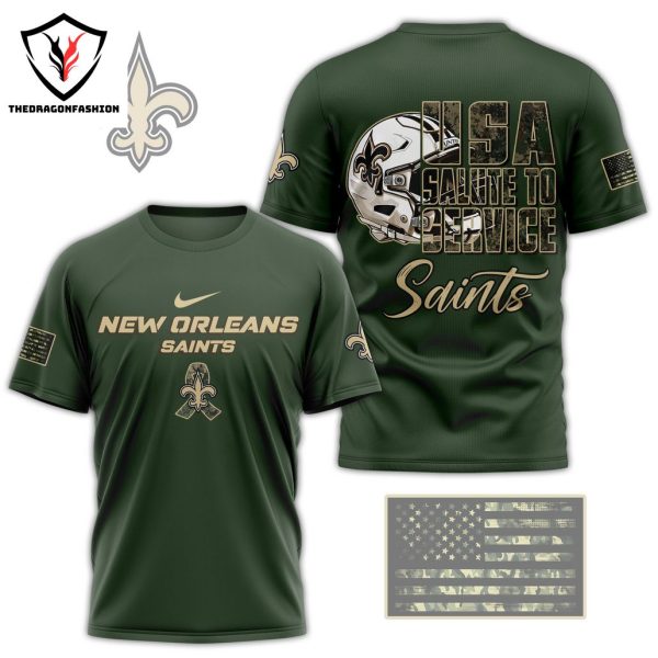 USA Salute To Service New Orleans Saints 3D T-Shirt