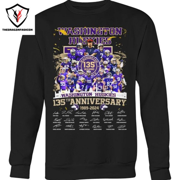 Washington Huskies 135th Anniversary 1989-2024 Signature Unisex T-Shirt