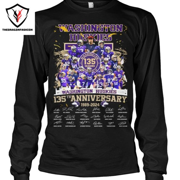 Washington Huskies 135th Anniversary 1989-2024 Signature Unisex T-Shirt