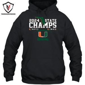 2 Sided Canes Score Champs Miami Hurricanes Unisex T-Shirt