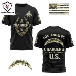 USA Salute To Service Los Angeles Chargers 3D T-Shirt