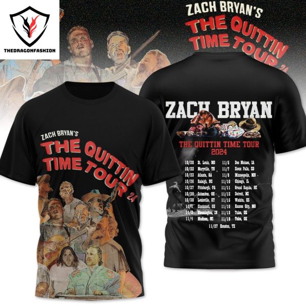 Zach Bryan The Quittin Time Tour 2024 3D T-Shirt